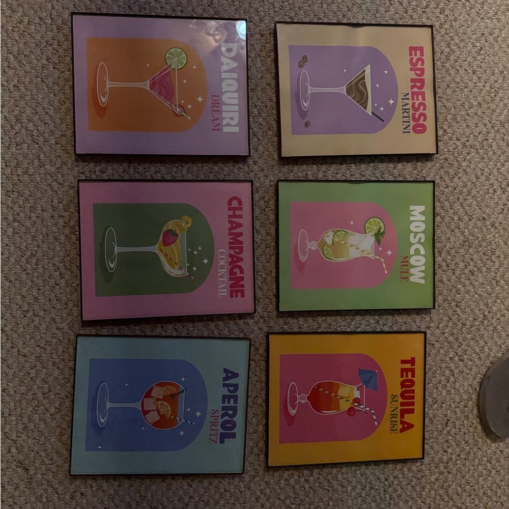Colorful Cocktail Wall Art Set